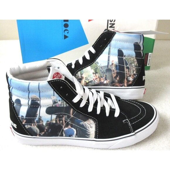 Vans x Moca Men\'s Frances Stark Sk8-Hi Black Canvas Suede shoes Sizes NIB main image 7